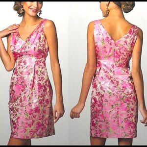 Lilly Pulitzer Kiki Dress in Gold and Pink Jacquard Size 4